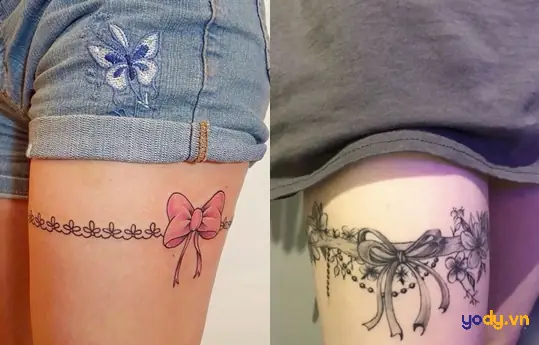 Hình Xăm Chân Nữ Ở Đùi