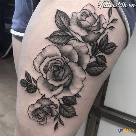 Hình Xăm Chân Nữ Ở Đùi