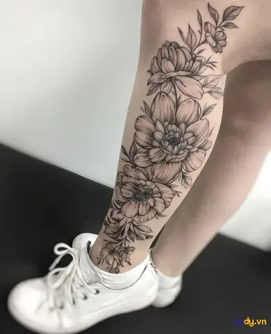 Hình Xăm Chân Nữ Siêu Hot Ở Bắp Chân