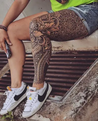 Hình Xăm Full Chân Cho Nữ