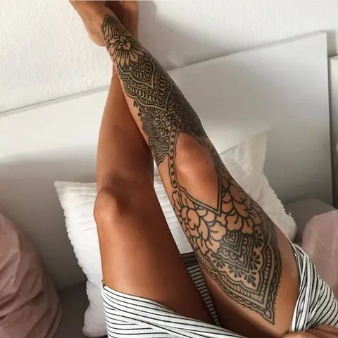 Hình Xăm Full Chân Cho Nữ