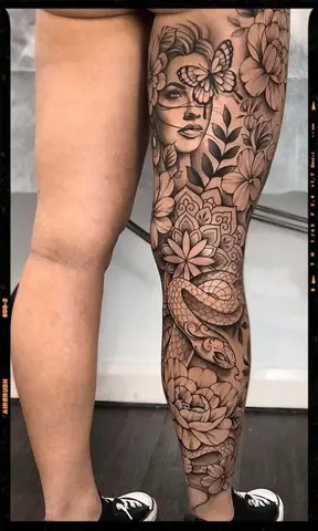 Hình Xăm Full Chân Cho Nữ