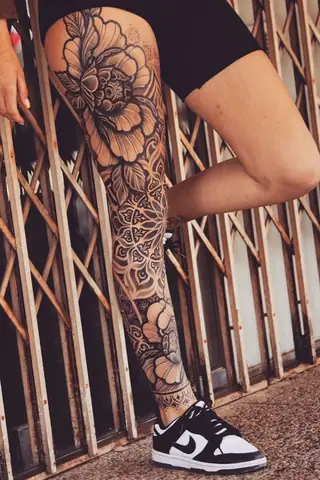 Hình Xăm Full Chân Cho Nữ