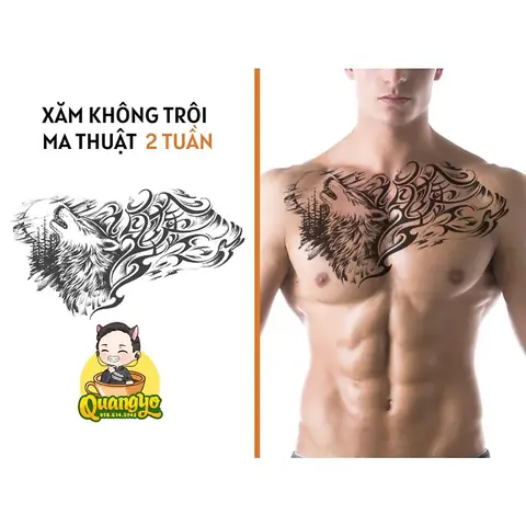 Hình Ảnh Cho Hình Xăm Chó Sói Ngắm Trăng: