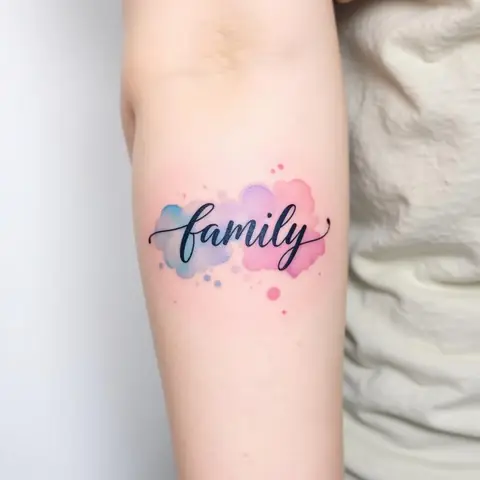 Hình Xăm Chữ Family Cách Điệu, Sáng Tạo