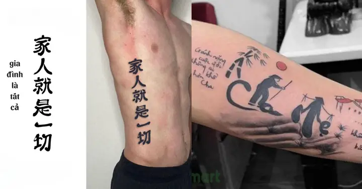 Hình Xăm Chữ Hán Về Gia Đình