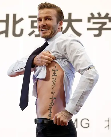 13. Hình Xăm Trung Quốc Của David Beckham