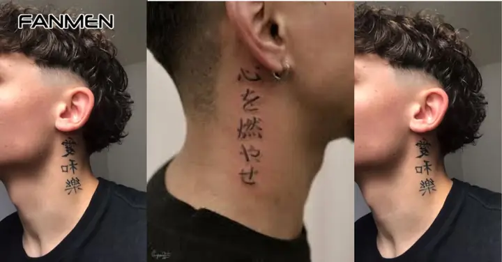 Hình Xăm Chữ Hán Đơn Giản Ở Cổ