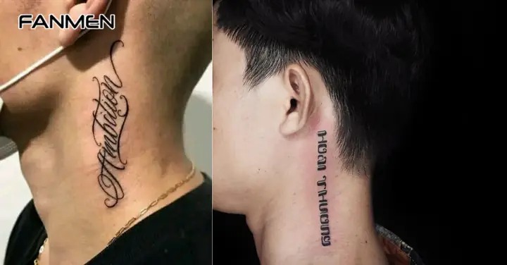 Hình Xăm Họ Tên Ở Cổ Cho Nam