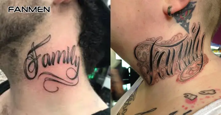 Hình Xăm Chữ Family Ở Cổ