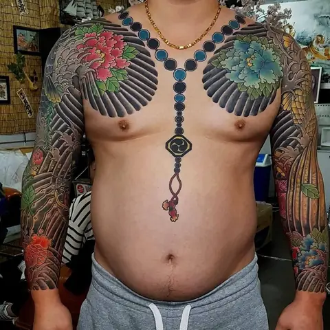 Hình Xăm Full Tay Qua Ngực Nhật Cổ Đẹp