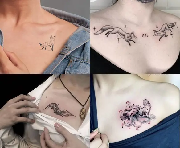 Tattoo Con Cáo Ở Ngực Cho Nữ Giới Tattoo Con Cáo Ở Ngực Cho Nữ Giới