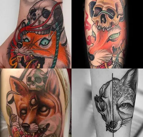 Hình Tattoo Con Cáo Và Đầu Lâu Hình Tattoo Con Cáo Và Đầu Lâu