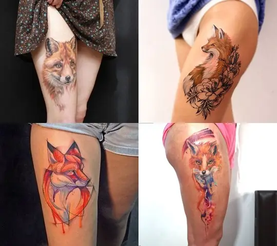 Hình Tattoo Con Cáo Ở Đùi Hình Tattoo Con Cáo Ở Đùi