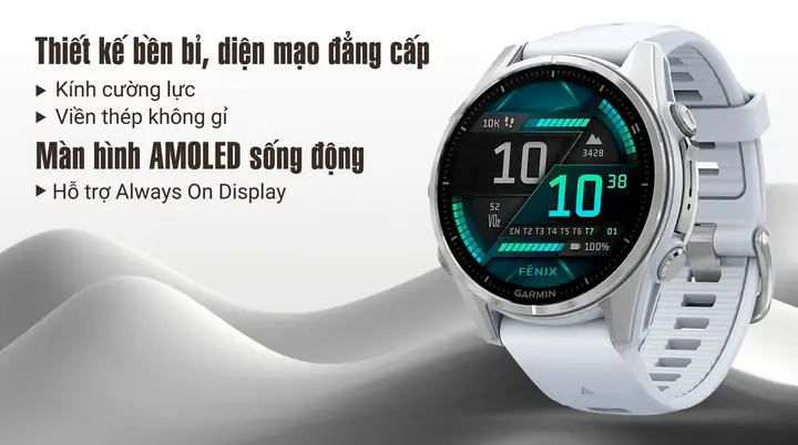 Garmin Fenix 8 43mm Viền Thép