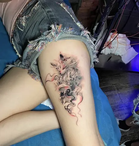 Hình Xăm Hồ Ly 9 Đuôi Mini
