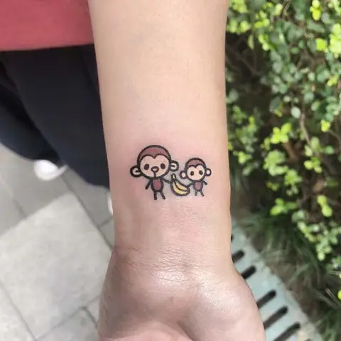 Hình Ảnh Cho Hình Xăm Con Khỉ Mini Cute:
