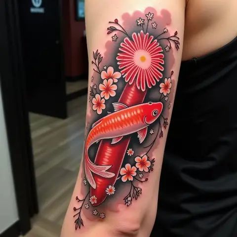 Hình Xăm Pháo Đỏ Phong Cách Nhật Bản (japanese Tattoo): Sự Kết Hợp Tinh Tế
