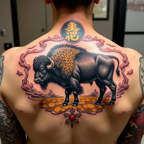 Ý Nghĩa Sâu Sắc Của Hình Xăm Con Trâu Full Lưng