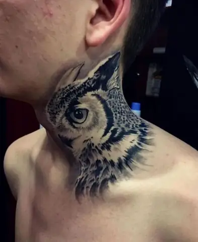 Hình Xăm Cú Mèo Ở Cổ
