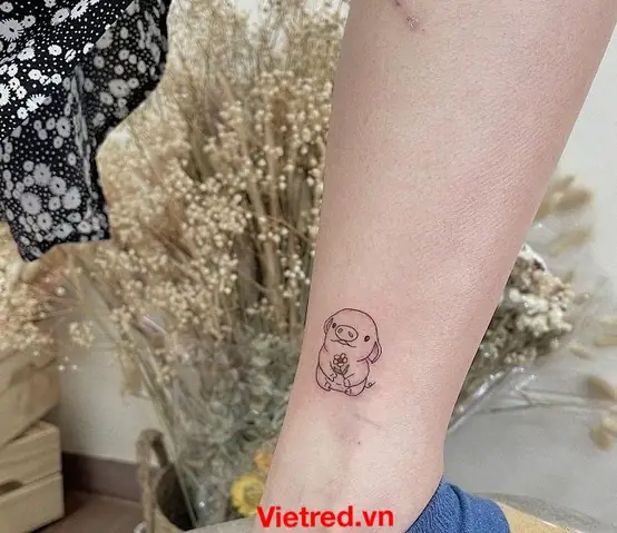 Hình Xăm Lợn Tí Hon