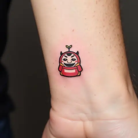 Hình Xăm Daruma Mini Phong Cách Nhật Bản Nhỏ Nhắn Đáng Yêu Trên Da