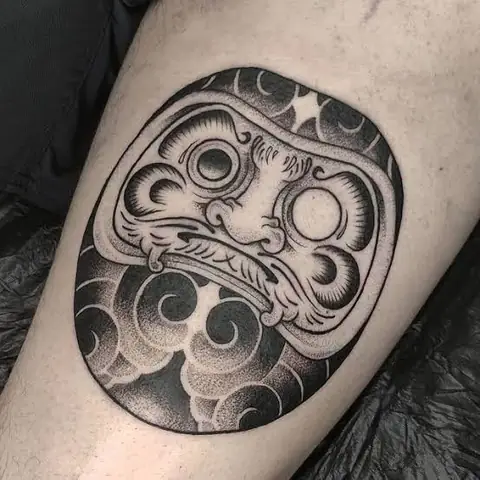 150 Hình Xăm Daruma Trắng Đen