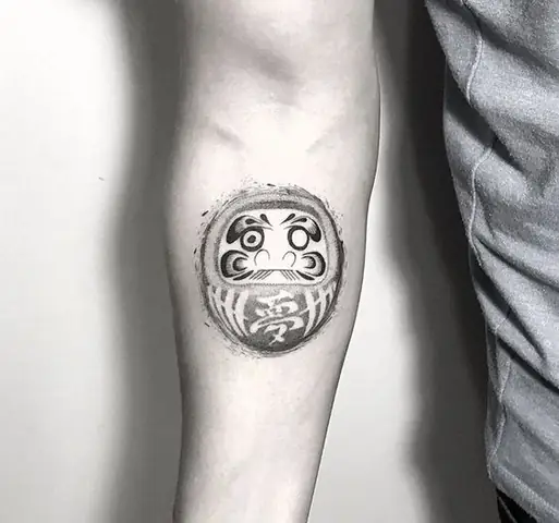 150 Hình Xăm Daruma Trắng Đen