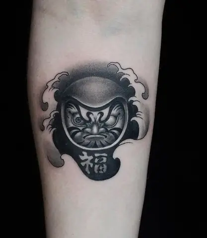 150 Hình Xăm Daruma Trắng Đen