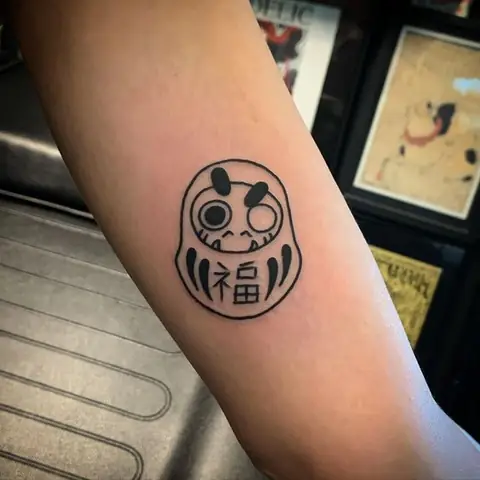 150 Hình Xăm Daruma Trắng Đen