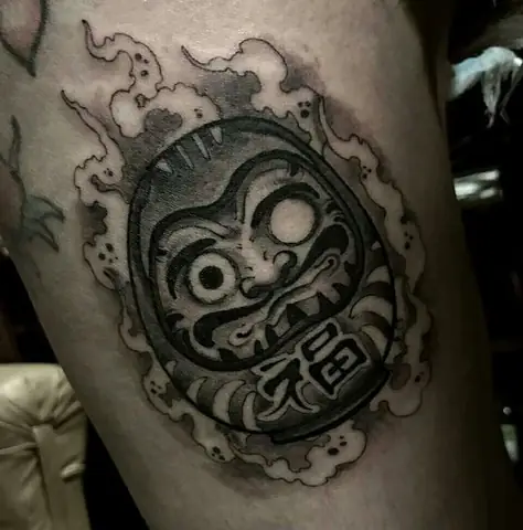 150 Hình Xăm Daruma Trắng Đen