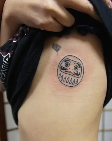150 Hình Xăm Daruma Trắng Đen
