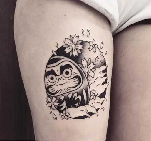 150 Hình Xăm Daruma Trắng Đen