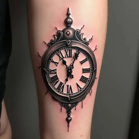 Hình Xăm Đồng Hồ La Mã Đồng Hồ Vỡ, Thể Hiện Sự Thay Đổi Và Giải Thoát Khỏi Quá Khứ