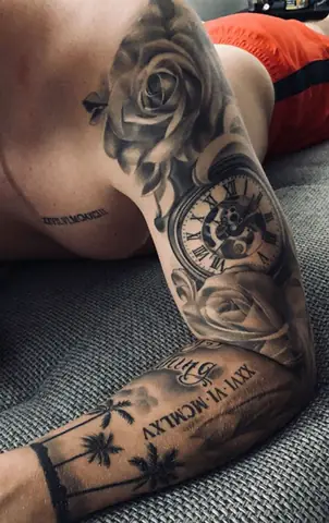Hình Xăm Đồng Hồ Hoa Hồng Ở Tay