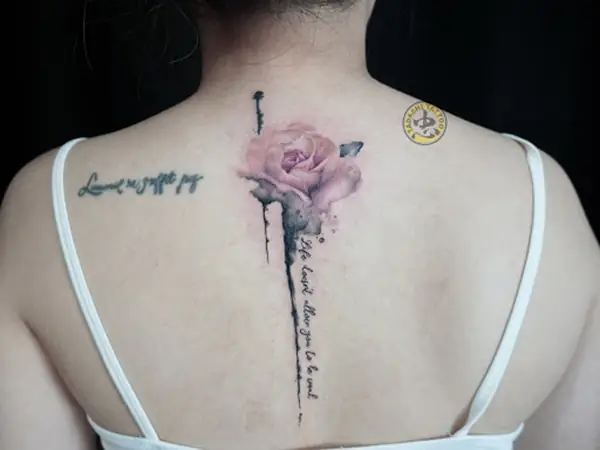 Hình Xăm Hoa Hồng Ở Sau Gáy, Lưng, Hông