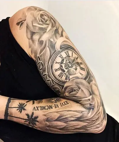Hình Xăm Đồng Hồ Hoa Hồng Ở Tay