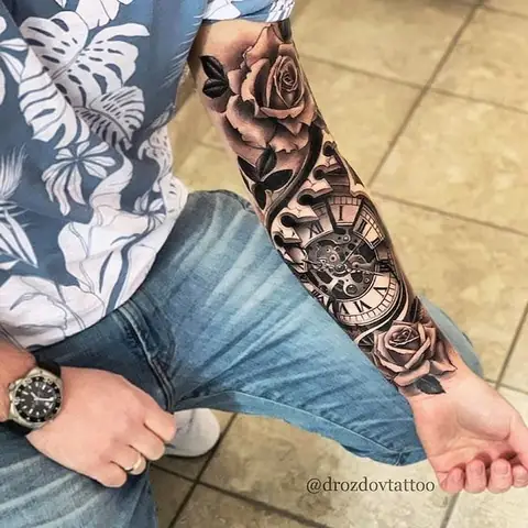 Hình Xăm Đồng Hồ Hoa Hồng Ở Tay