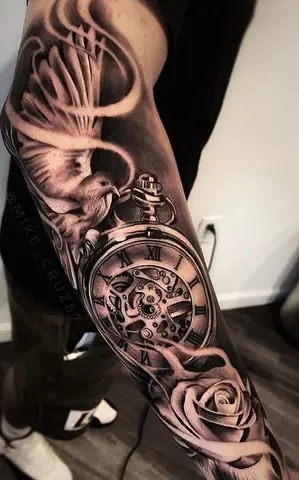 Hình Xăm Đồng Hồ Hoa Hồng Ở Tay