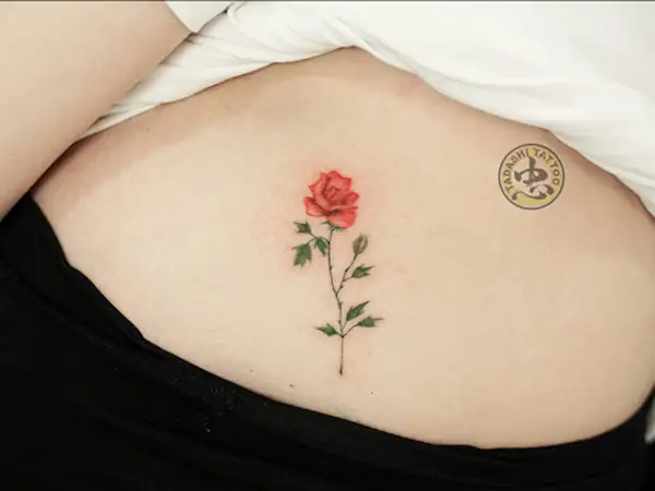 Hình Xăm Hoa Hồng Ở Bụng