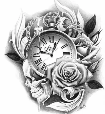 Hình Xăm Đồng Hồ Hoa Hồng Ở Tay