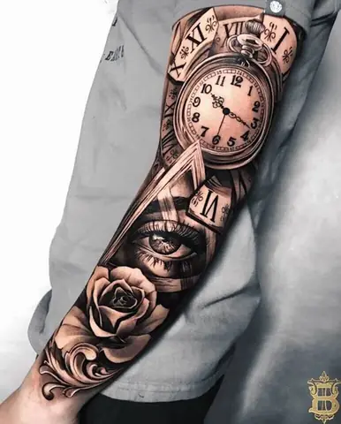 Hình Xăm Đồng Hồ Hoa Hồng Ở Tay