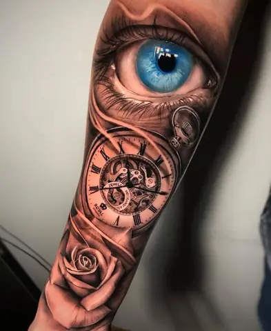 Hình Xăm Đồng Hồ Hoa Hồng Ở Tay