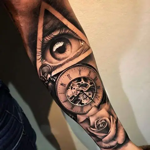 Hình Xăm Đồng Hồ Hoa Hồng Ở Tay