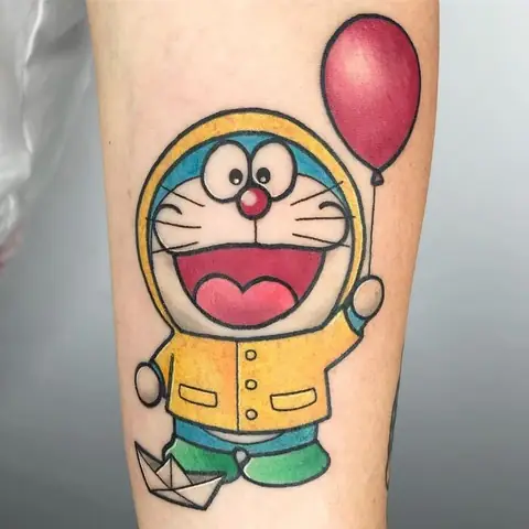 Hình Xăm Doraemon Phong Cách Hoạt Hình