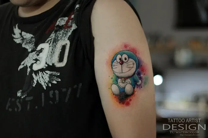 Hình Xăm Doraemon Phong Cách Hoạt Hình