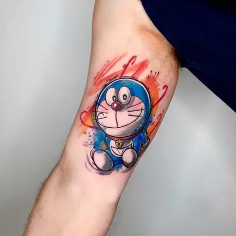 Hình Xăm Doraemon Phong Cách Chibi