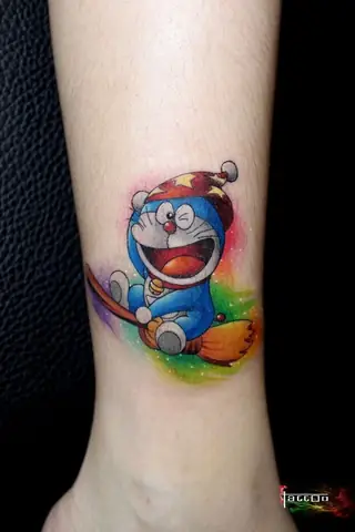 Hình Xăm Doraemon Phong Cách Hoạt Hình