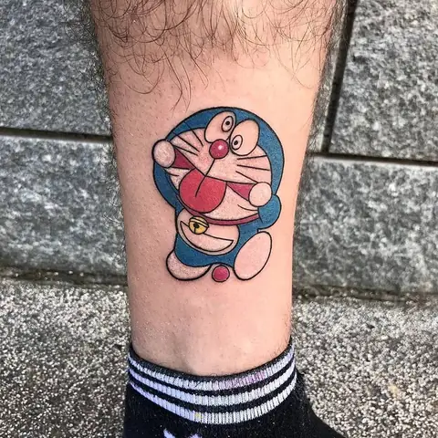 Hình Xăm Doraemon Phong Cách Hoạt Hình