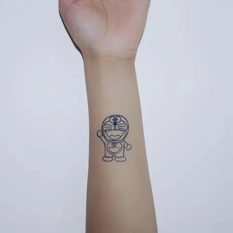 Hình Xăm Doraemon Phong Cách Tối Giản